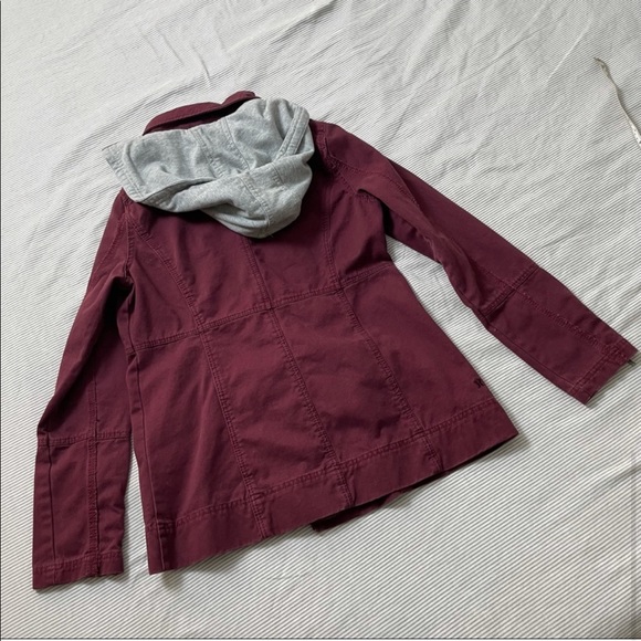 HURLEY Double Breasted Jacket Burgundy Cotton - Picture 6 of 8